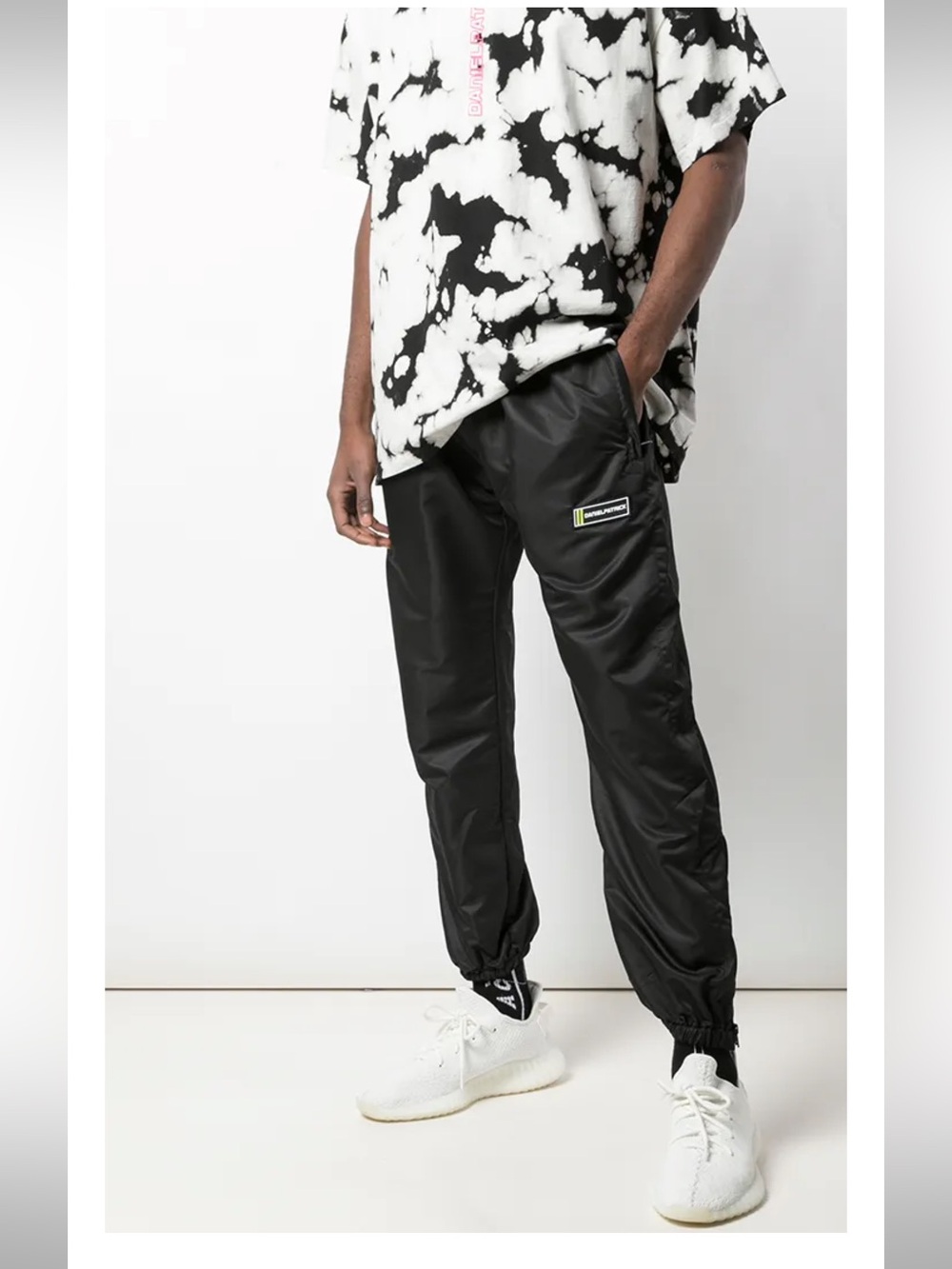 New without tags black Daniel Patrick parachute jogger track pants small